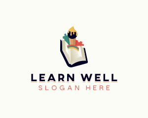 Book Kindergarten Arts Learning  logo design