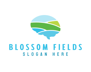 Brain Field Landscape logo design