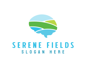 Brain Field Landscape logo design