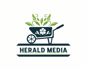 Wheelbarrow Landscaping Garden Logo