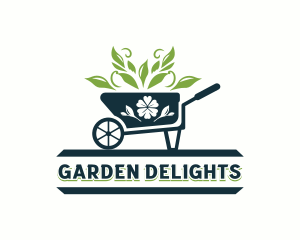 Wheelbarrow Landscaping Garden logo design