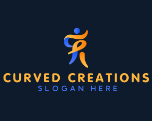 Fitness Fluid Human  logo design