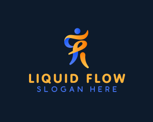 Fitness Fluid Human  logo design