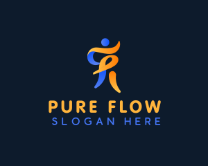 Fitness Fluid Human  logo design