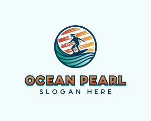 Surfer Ocean Club logo design