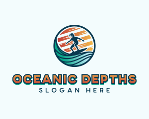 Surfer Ocean Club logo design