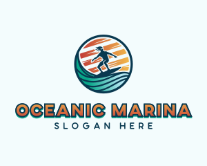 Surfer Ocean Club logo design