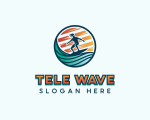 Surfer Ocean Club logo design