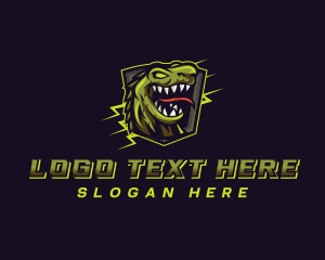 Dinosaur Lizard Shield logo