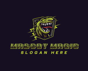 Dinosaur Lizard Shield logo design