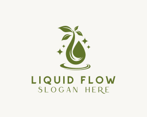 Organic Leaf Oil Droplet logo design