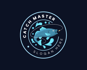 Ocean Fishing Bait  logo design