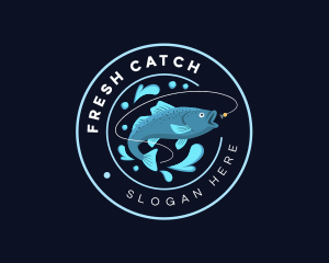 Ocean Fishing Bait  logo design