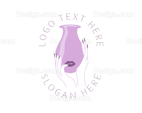 Woman Face Vase Logo