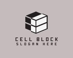 Geometric Cyber Cube logo design