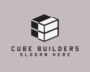 Geometric Cyber Cube logo design