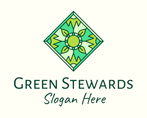 Green Organic Stained Glass logo design