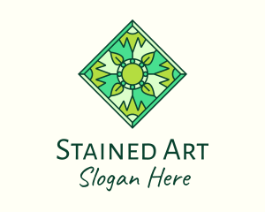 Green Organic Stained Glass logo design