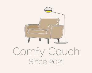 Brown Couch Furniture logo design