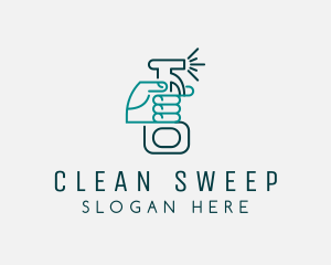 Cleaning Hand Spray Bottle logo design