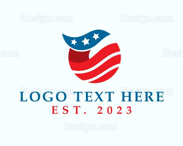 United States Flag Waves Logo