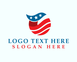 United States Flag Waves Logo