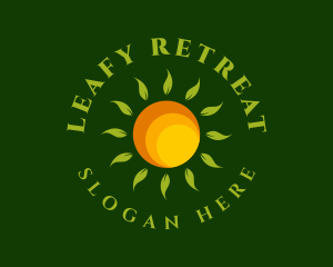 Sun Leaves Eco Farm logo design