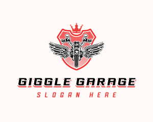 Garage Motorcycle Wings logo design