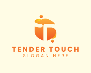 Orange Liquid Letter T logo design