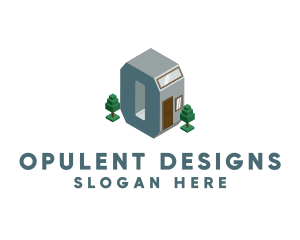 Modern Building Letter O logo design