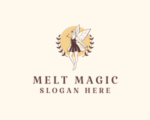 Beautiful Mythical Fairy logo design