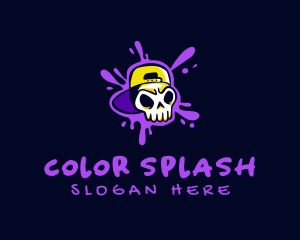 Paint Splatter Skull Graffiti  logo design