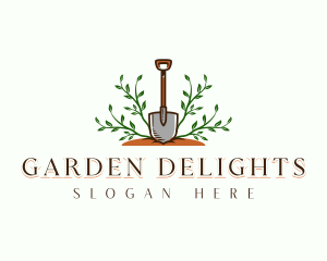 Plant Shovel Gardening logo design