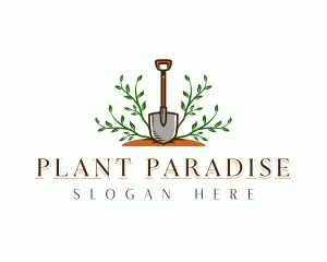 Plant Shovel Gardening logo design