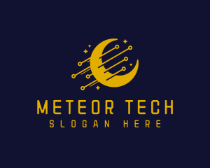 Moon Tech Circuit logo design