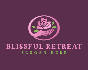 Floral Rose Leaf Hand Logo