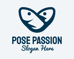 Blue Tuna Heart logo design