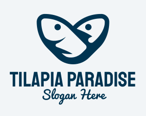 Blue Tuna Heart logo design