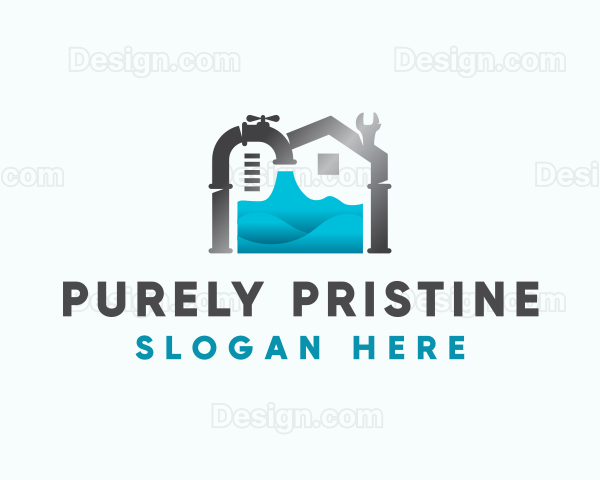 Pipe Faucet Plumbing Logo