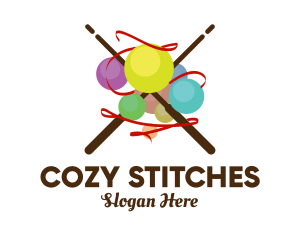 Knitting Yarn Ball  logo design