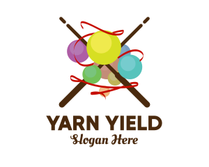 Knitting Yarn Ball  logo design