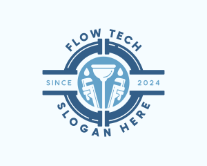 Plumbing Pipe Wrench logo design