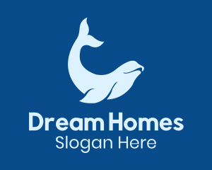 Elegant Beluga Whale Logo