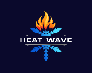 Fire Snowflake Heating logo design