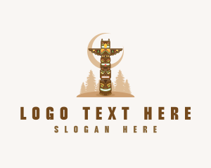 Tiki Totem Pole Logo