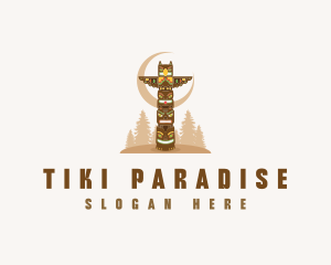 Tiki Totem Pole logo design