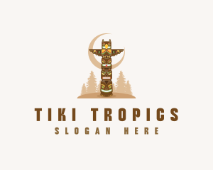 Tiki Totem Pole logo design