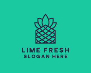 Minimalistic Line Art Pineapple logo design