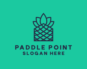 Minimalistic Line Art Pineapple logo design