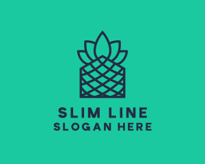 Minimalistic Line Art Pineapple logo design